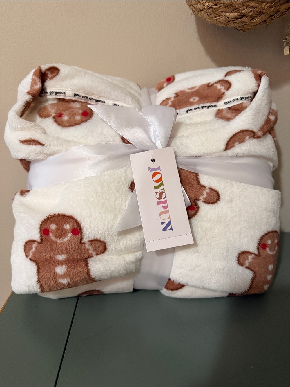 Plush Cream Gingerbread Kids Pajama Set by Joyspun